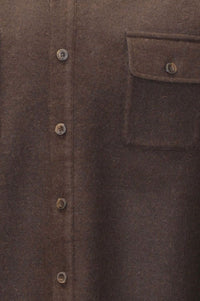 Baby Alpaca & Merino Wool Double Face CPO Shirt Jacket in Brown/Navy by Blue 1899