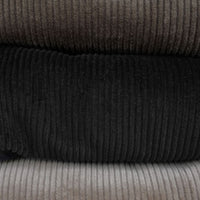 8 Wale Luxury Italian Corduroy Pant in Black (Hampton Plain Front) by Berle