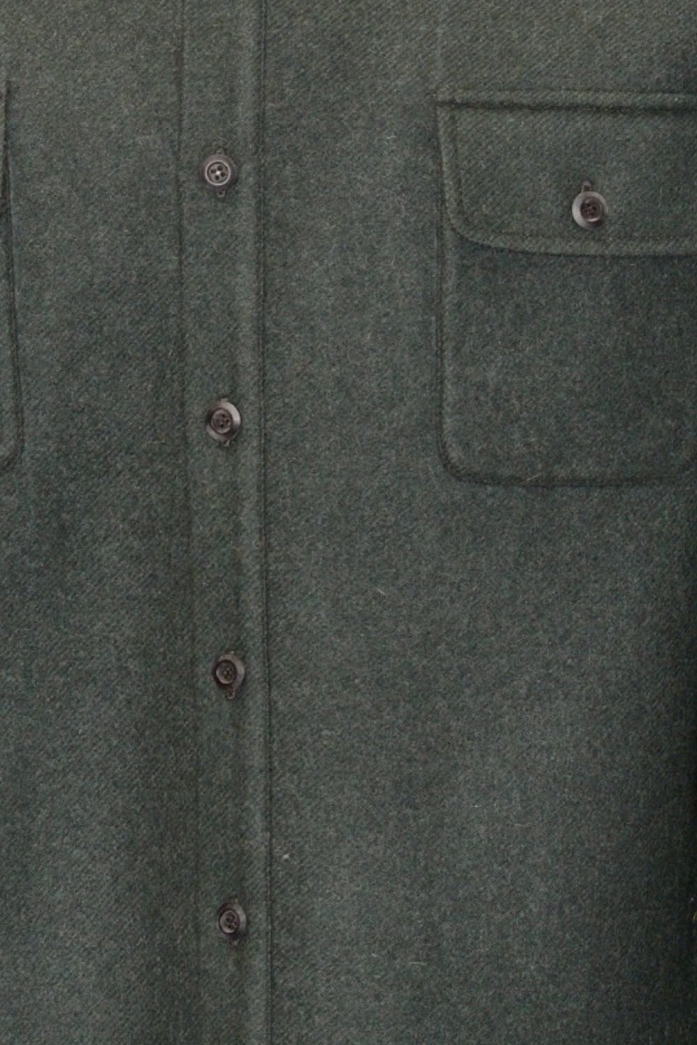 Baby Alpaca & Merino Wool Double Face CPO Shirt Jacket in Evergreen/Dark Grey by Blue 1899