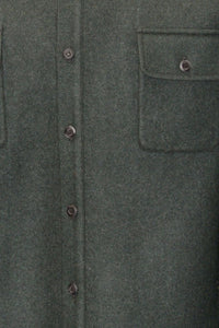 Baby Alpaca & Merino Wool Double Face CPO Shirt Jacket in Evergreen/Dark Grey by Blue 1899