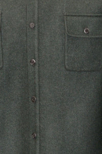 Baby Alpaca & Merino Wool Double Face CPO Shirt Jacket in Evergreen/Dark Grey by Blue 1899