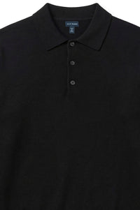 Pure Cashmere Polo Sweater in Black by Scott Barber