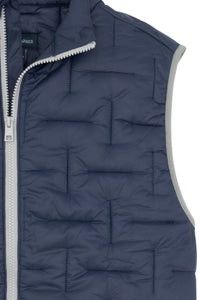 Space-Quilted Puffer Vest in Navy by Scott Barber
