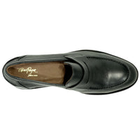 Naples Tumbled Leather Modern Penny Slip-On in Black by Alan Payne Footwear