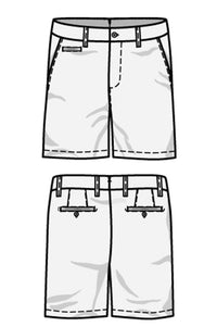 Broken Twill Stretch Cotton Shorts in Ocean Blue (College Modern Fit - 8" Inseam) by Ballin