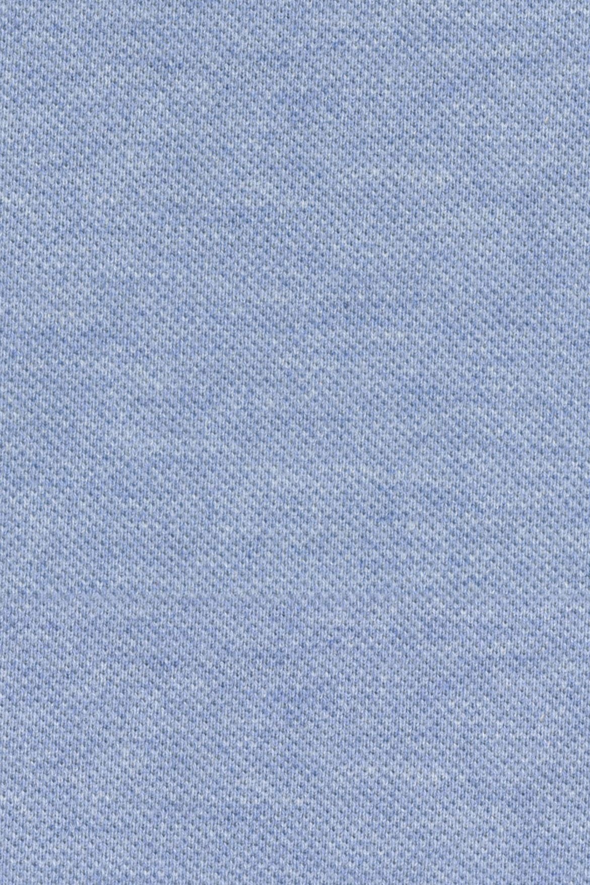 Cotton and Wool Pique Long Sleeve Polo in Sky Heather by Scott Barber