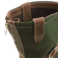 Winfield Oil Tan Leather Hunting Boot in Walnut and Green Canvas by T.B. Phelps
