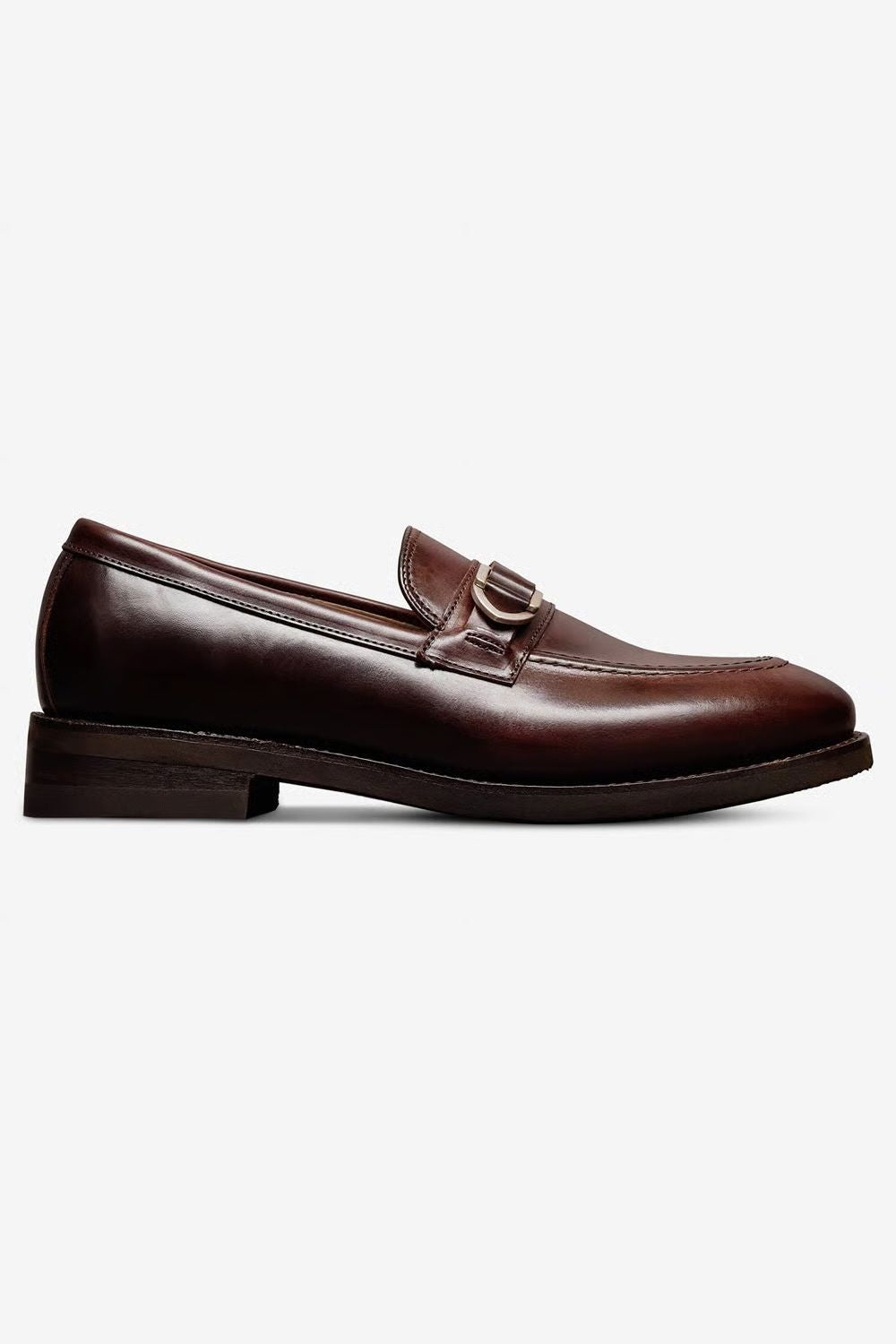 Rollins Dress Buckle Loafer in Dark Brown Leather by Allen Edmonds