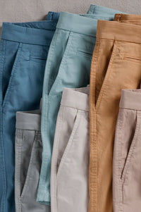 Broken Twill Stretch Cotton Shorts in Zen Blue (College Modern Fit - 8" Inseam) by Ballin