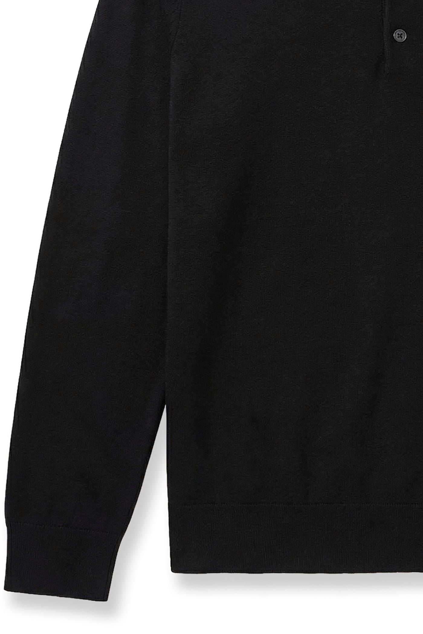 Pure Cashmere Polo Sweater in Black by Scott Barber