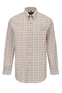 Summer Weight Bright Multi Tattersall Cotton and Wool Blend Button-Down Shirt by Viyella