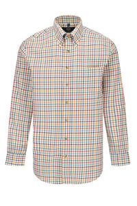 Summer Weight Bright Multi Tattersall Cotton and Wool Blend Button-Down Shirt by Viyella