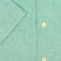 Linen and Cotton Short Sleeve Sport Shirt in Mint by Viyella