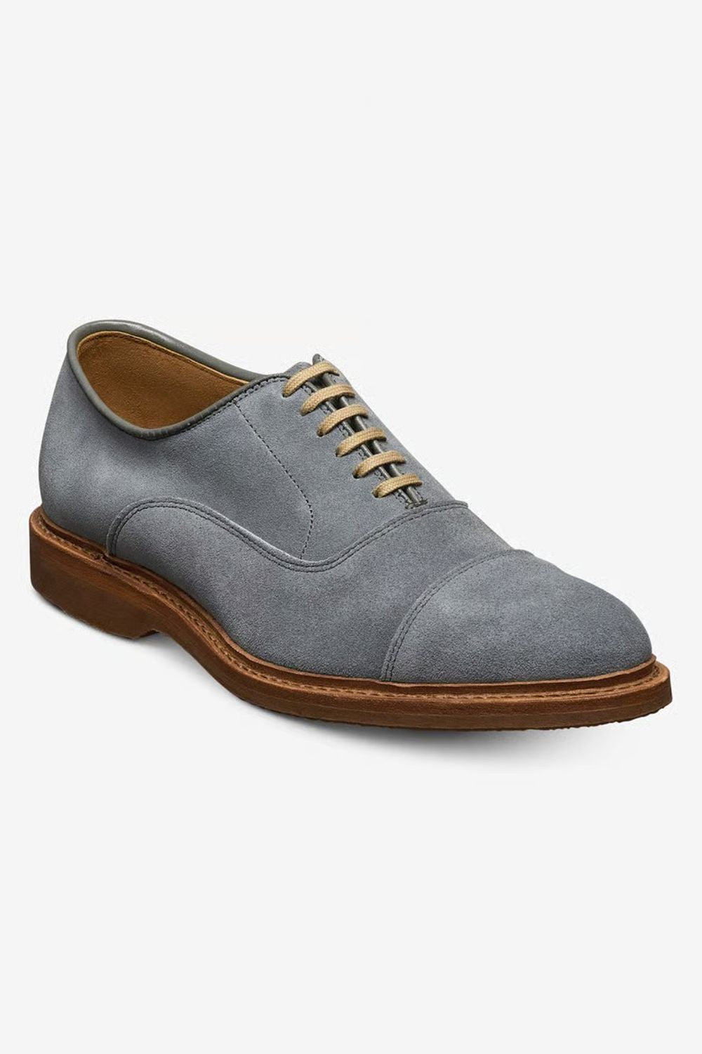 Park Avenue Verse Cap-Toe Oxford Dress Shoe in Steel Grey Suede by Allen Edmonds