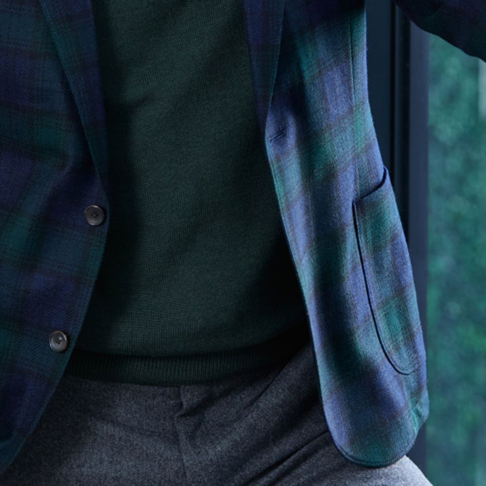 Black Watch Tartan Cashmere Blend Jacket by Viyella