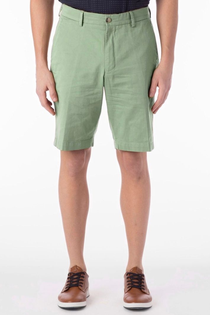 Broken Twill Stretch Cotton Shorts in Dusty Green (Drummond Traditional Fit) by Ballin