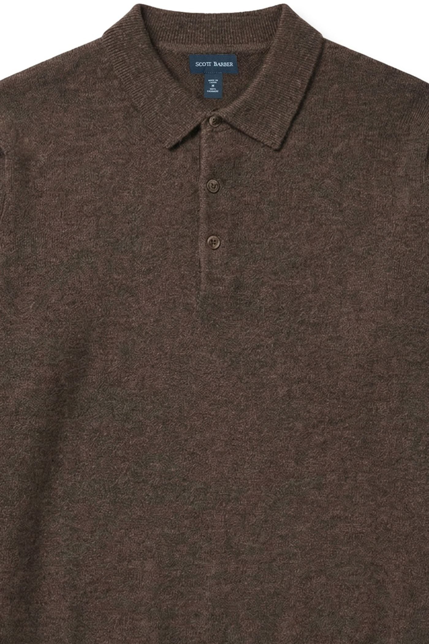 Pure Cashmere Polo Sweater in Kindling by Scott Barber