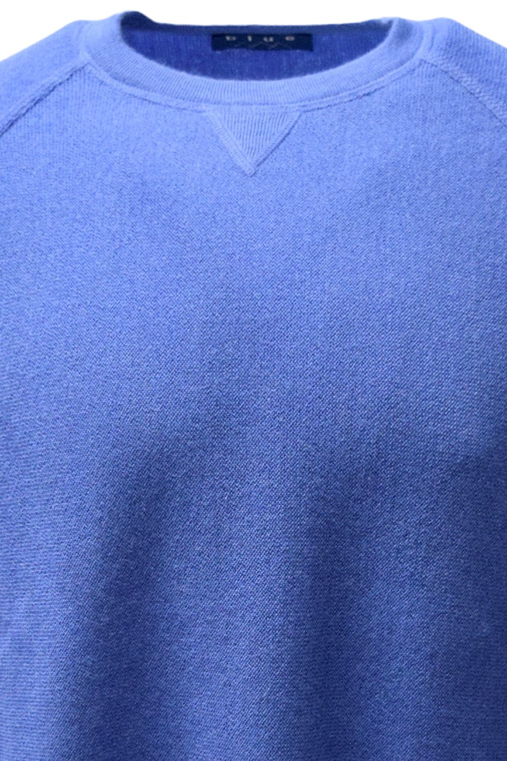 Baby Alpaca Links Knit Raglan Sleeve Sweatshirt-Style Sweater in Regal Blue by Blue 1899