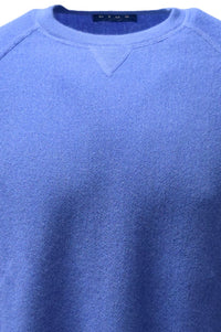 Baby Alpaca Links Knit Raglan Sleeve Sweatshirt-Style Sweater in Regal Blue by Blue 1899