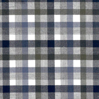 Moss, Navy, and Grey Plaid Short Sleeve No-Iron Cotton Sport Shirt with Button Down Collar (Size Large) by Leo Chevalier