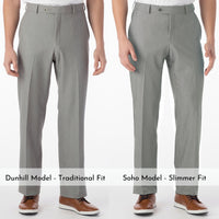 Performance Wool Blend Commuter Bi-Stretch Serge Comfort-EZE Trouser in Grey (Flat Front Models) by Ballin