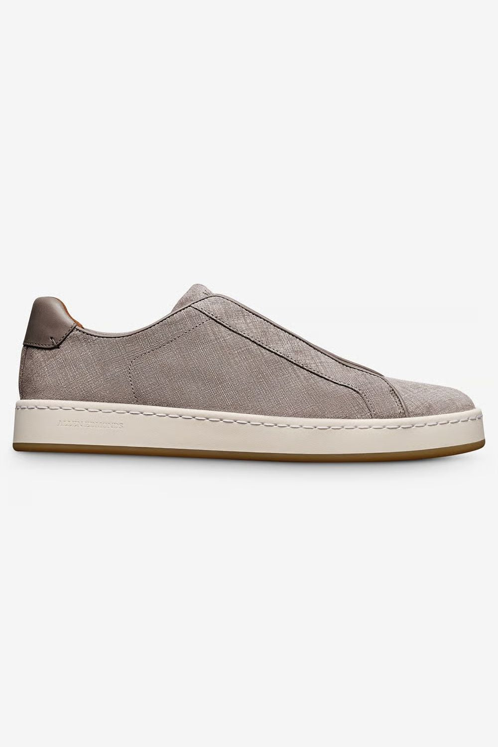Banks Court Slip-On Stretch-Lace Sneaker in Vapor Denim-Textured Suede by Allen Edmonds