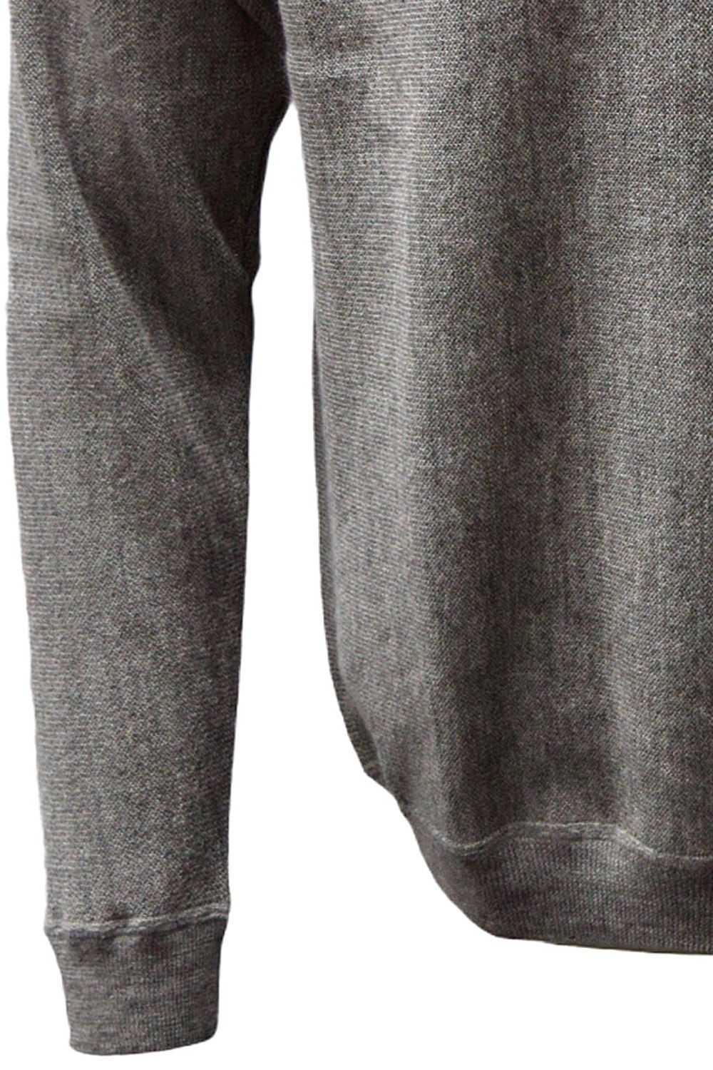 Baby Alpaca Links Knit Raglan Sleeve Sweatshirt-Style Sweater in Grey by Blue 1899