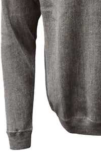 Baby Alpaca Links Knit Raglan Sleeve Sweatshirt-Style Sweater in Grey by Blue 1899