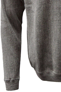 Baby Alpaca Links Knit Raglan Sleeve Sweatshirt-Style Sweater in Grey by Blue 1899