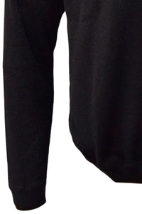 Baby Alpaca Links Knit Raglan Sleeve Sweatshirt-Style Sweater in Black by Blue 1899