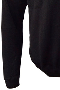 Baby Alpaca Links Knit Raglan Sleeve Sweatshirt-Style Sweater in Black by Blue 1899
