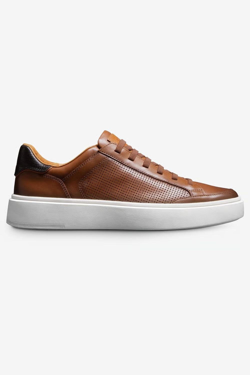 Oliver Slip-On Stretch-Lace Sneaker in Luggage Tan Leather by Allen Edmonds
