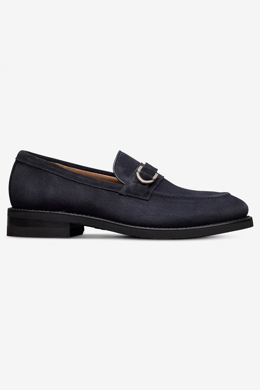 Rollins Dress Buckle Loafer in Baltic Blue Suede by Allen Edmonds