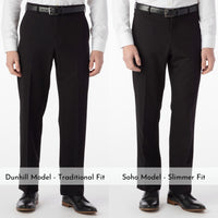 Comfort-EZE Commuter Bi-Stretch Gabardine Trouser in Black, Size 36 (Dunhill Traditional Fit) by Ballin