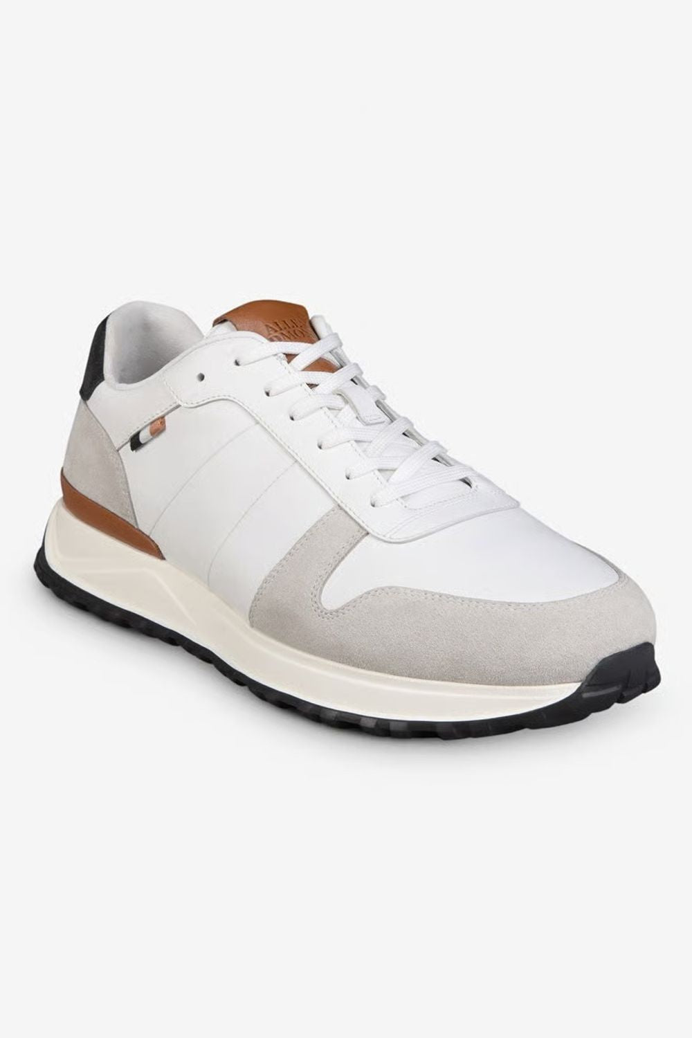 Lawson Lace-Up Sneaker in White Leather with Suede Accents by Allen Edmonds