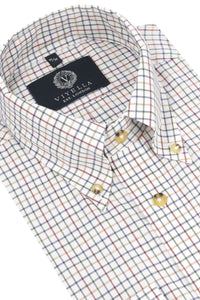 Summer Weight Multi Tattersall Cotton and Wool Blend Button-Down Shirt by Viyella
