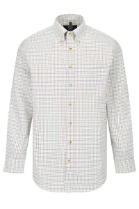 Summer Weight Multi Tattersall Cotton and Wool Blend Button-Down Shirt by Viyella
