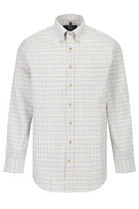 Summer Weight Multi Tattersall Cotton and Wool Blend Button-Down Shirt by Viyella