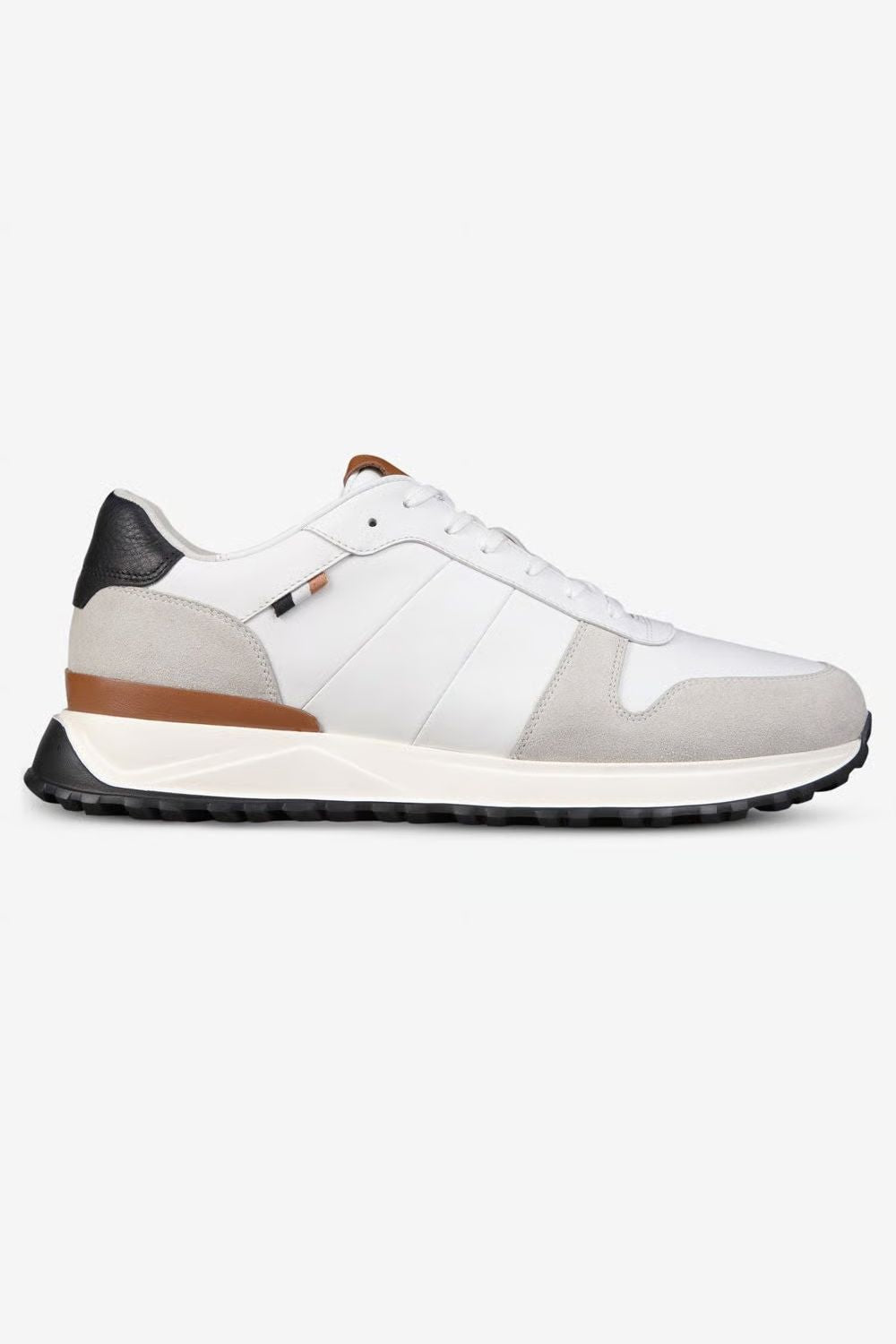 Lawson Lace-Up Sneaker in White Leather with Suede Accents by Allen Edmonds