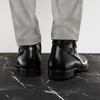 Jodphur Italian Calfskin Strap-In Chelsea Boot in Black by Zelli Italia