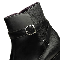 Jodphur Italian Calfskin Strap-In Chelsea Boot in Black by Zelli Italia