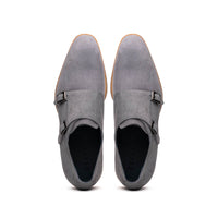 Legerra Sueded Goatskin Monk Strap Shoe in Grey by Zelli Italia