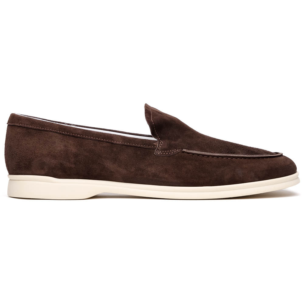 Livorno Sueded Italian Goatskin Loafer in Mocha by Zelli Italia