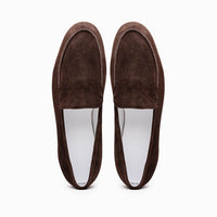Livorno Sueded Italian Goatskin Loafer in Mocha by Zelli Italia