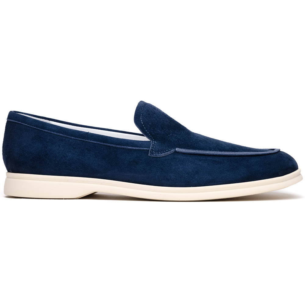 Livorno Sueded Italian Goatskin Loafer in Navy by Zelli Italia