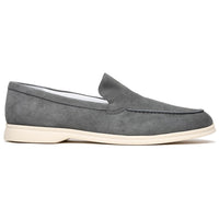 Livorno Sueded Italian Goatskin Loafer in Grey by Zelli Italia