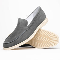 Livorno Sueded Italian Goatskin Loafer in Grey by Zelli Italia