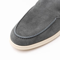 Livorno Sueded Italian Goatskin Loafer in Grey by Zelli Italia