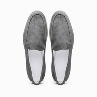 Livorno Sueded Italian Goatskin Loafer in Grey by Zelli Italia