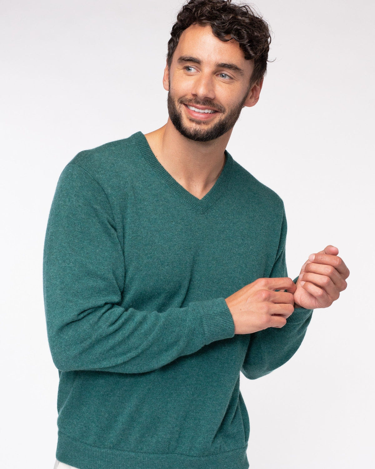 Classic V-Neck 100% Cashmere Sweater (Choice of Colors) by Alashan Cas